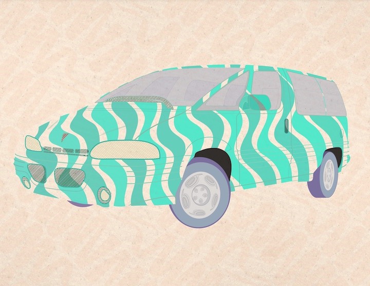 illustration of a minivan