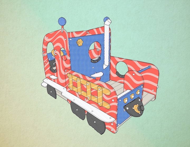 Illustration of a playground truck