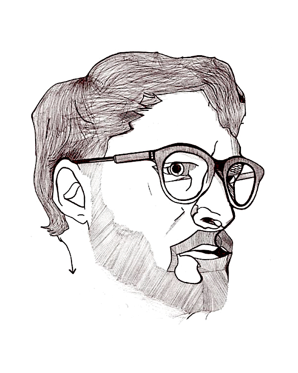 drawing of a man's face