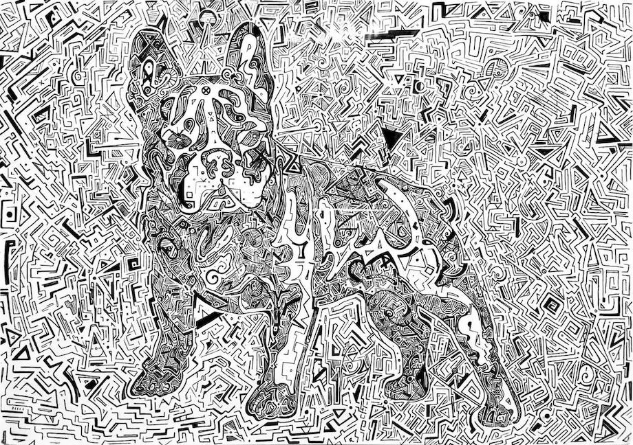 drawing of a french bulldog